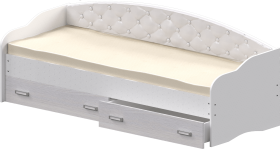 Кровать Софа-7 с мягкой спинкой (800х1900) Белый в Тевризе - tevriz.katalogmebeli.com | фото