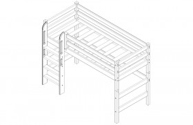 Кровать Соня вариант 5 полувысокая с прямой лестницей белый полупрозрачный в Тевризе - tevriz.katalogmebeli.com | фото 4