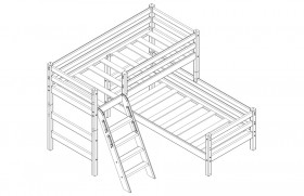 Кровать Соня вариант 8 угловая с наклонной лестницей Белый полупрозрачный в Тевризе - tevriz.katalogmebeli.com | фото 3