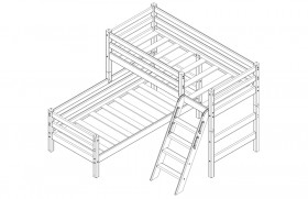 Кровать Соня вариант 8 угловая с наклонной лестницей Белый полупрозрачный в Тевризе - tevriz.katalogmebeli.com | фото 4