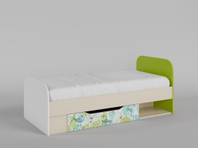 Кровать Твит 1650х750 (Белый/Зеленый/корпус Клен) в Тевризе - tevriz.katalogmebeli.com | фото