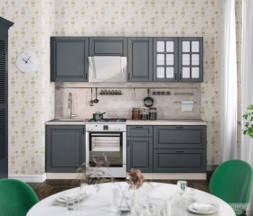 Кухня Регина 24 2,4 м (Серый матовый/Белый) в Тевризе - tevriz.katalogmebeli.com | фото 1