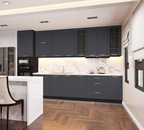 Кухонный гарнитур 1,8м Луксор высокие модули (Клен серый/корпус венге) в Тевризе - tevriz.katalogmebeli.com | фото