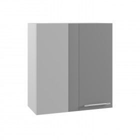 Квадро ПУ 650 шкаф верхний угловой (Ваниль кожа/корпус Серый) в Тевризе - tevriz.katalogmebeli.com | фото