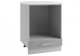 Квадро СДШ 600 шкаф нижний духовой (Белый софт/корпус Серый) в Тевризе - tevriz.katalogmebeli.com | фото