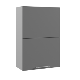 Квадро ВПГПМ 600 Шкаф верхний высокий Blum Aventos (Белый софт/корпус Серый) в Тевризе - tevriz.katalogmebeli.com | фото