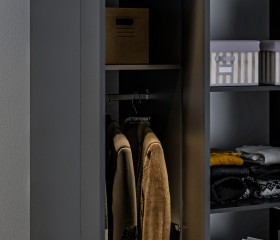 Леон СБ-3364/1 Шкаф 4 дверный с ящиками Диамант серый в Тевризе - tevriz.katalogmebeli.com | фото 2