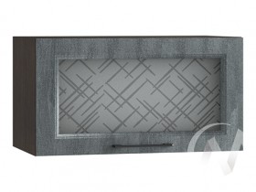 Либерти Шкаф верхний горизонтальный со стеклом ШВГС 609 (Холст грей/корпус венге) в Тевризе - tevriz.katalogmebeli.com | фото