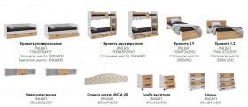 Лючия кровать 0,9 белый/ателье светлое в Тевризе - tevriz.katalogmebeli.com | фото 2