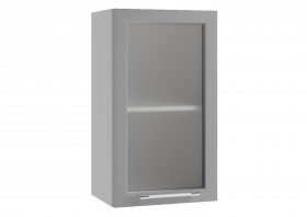 Лофт ПС 400 шкаф верхний со стеклом (Штукатурка белая/корпус Серый) в Тевризе - tevriz.katalogmebeli.com | фото
