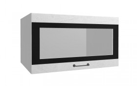 Лофт ВПГСФ 800 шкаф верхний горизонтальный со стеклом высокий с фотопечатью (Штукатурка белая/корпус Серый) в Тевризе - tevriz.katalogmebeli.com | фото