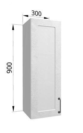 Лофт ВПС 300 шкаф верхний со стеклом высокий (Штукатурка белая/корпус Серый) в Тевризе - tevriz.katalogmebeli.com | фото