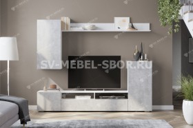 Мебель для гостиной МГС 4 (Белый/Цемент светлый) в Тевризе - tevriz.katalogmebeli.com | фото