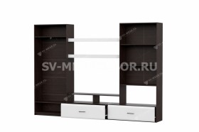 Мебель для гостиной МГС 7 Исполнение 1 Дуб Венге/Белый глянец в Тевризе - tevriz.katalogmebeli.com | фото