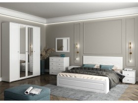 Модульная спальня Барселона (Белый/Белый глянец) в Тевризе - tevriz.katalogmebeli.com | фото 1