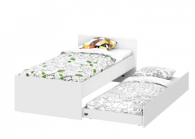 Модульная система "Токио" Кровать выкатная Белый текстурный / Белый текстурный в Тевризе - tevriz.katalogmebeli.com | фото 1