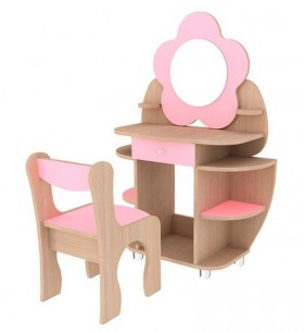 Набор детский Ромашка дуб млечный/розовый в Тевризе - tevriz.katalogmebeli.com | фото