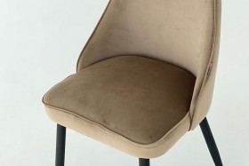 Набор стульев Милан 2 шт (беж велюр/белый) в Тевризе - tevriz.katalogmebeli.com | фото 3