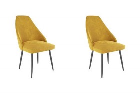 Набор стульев Милан 2 шт (желтый велюр/черный) в Тевризе - tevriz.katalogmebeli.com | фото