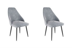Набор стульев Милан 2 шт (серый велюр/черный) в Тевризе - tevriz.katalogmebeli.com | фото