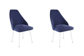 Набор стульев Милан 2 шт (синий велюр/белый) в Тевризе - tevriz.katalogmebeli.com | фото