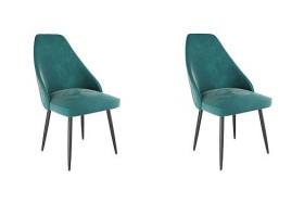 Набор стульев Милан 2 шт (зеленый велюр/черный) в Тевризе - tevriz.katalogmebeli.com | фото
