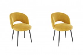 Набор стульев Моли 2 шт (жёлтый велюр/черный) в Тевризе - tevriz.katalogmebeli.com | фото 1