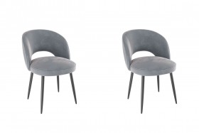 Набор стульев Моли 2 шт (серый велюр/черный) в Тевризе - tevriz.katalogmebeli.com | фото