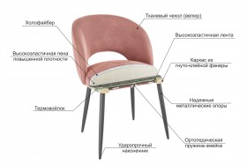 Набор стульев Моли 2 шт (серый велюр/черный) в Тевризе - tevriz.katalogmebeli.com | фото 3