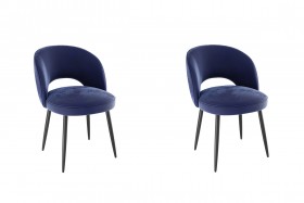 Набор стульев Моли 2 шт (синий велюр/черный) в Тевризе - tevriz.katalogmebeli.com | фото