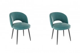 Набор стульев Моли 2 шт (зеленый велюр/черный) в Тевризе - tevriz.katalogmebeli.com | фото