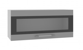 Олива ПГСФ 800 Шкаф верхний горизонтальный со стеклом с фотопечатью (Снег глянец/корпус Серый) в Тевризе - tevriz.katalogmebeli.com | фото