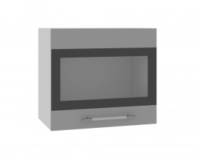 Олива ВПГСФ 500 Шкаф верхний горизонтальный со стеклом с фотопечатью высокий (Снег глянец/корпус Серый) в Тевризе - tevriz.katalogmebeli.com | фото