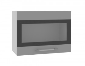 Олива ВПГСФ 600 Шкаф верхний горизонтальный со стеклом с фотопечатью высокий (Снег глянец/корпус Серый) в Тевризе - tevriz.katalogmebeli.com | фото