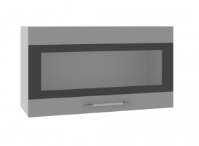 Олива ВПГСФ 800 Шкаф верхний горизонтальный со стеклом с фотопечатью высокий (Кофе с молоком/корпус Серый) в Тевризе - tevriz.katalogmebeli.com | фото