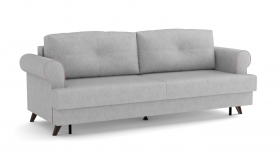 Оливер / диван - кровать 3-х местн. (еврокнижка) (велюр велутто серебряный 52 в Тевризе - tevriz.katalogmebeli.com | фото 1