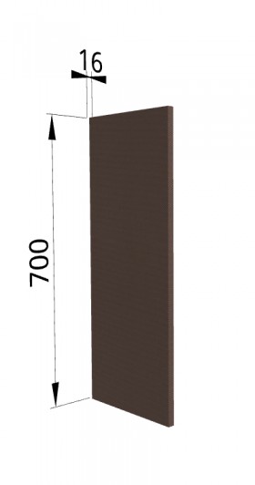 Панель торцевая П Квадро (для шкафа верхнего) Шоколад кожа в Тевризе - tevriz.katalogmebeli.com | фото