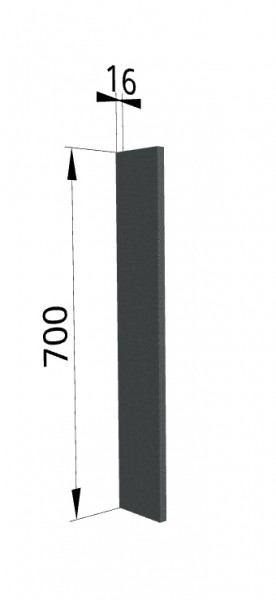 Панель торцевая ПТ 400 Квадро (для шкафа торцевого верхнего) Железо в Тевризе - tevriz.katalogmebeli.com | фото