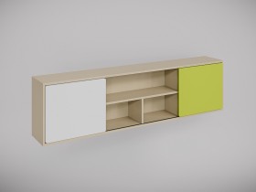 Полка между шкафами 1660 Эппл (Зеленый/Белый/корпус Клен) в Тевризе - tevriz.katalogmebeli.com | фото