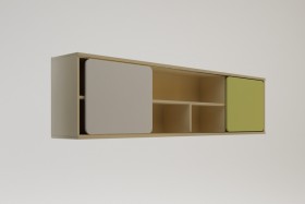 Полка между шкафами 1660 Эппл (Зеленый/Белый/корпус Клен) в Тевризе - tevriz.katalogmebeli.com | фото 2