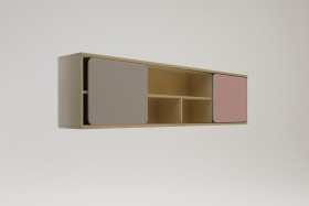 Полка между шкафами 1660 Грэйси (Розовый/Серый/корпус Клен) в Тевризе - tevriz.katalogmebeli.com | фото 2