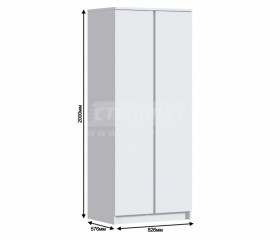 Шкаф 2-х дверный Кито СБ-2309 Белый в Тевризе - tevriz.katalogmebeli.com | фото 2