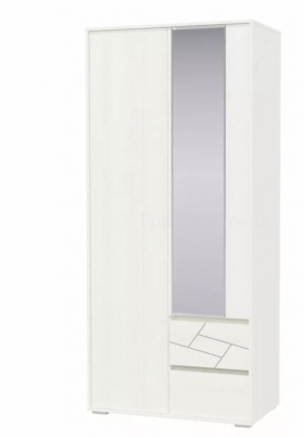 Шкаф 2-х дверный с ящиками Аделина 1000 Рамух белый в Тевризе - tevriz.katalogmebeli.com | фото 1
