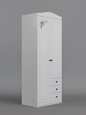 Шкаф 2-х створчатый с ящиками Бэлла (Выбеленное дерево/Белый) в Тевризе - tevriz.katalogmebeli.com | фото