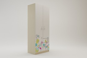 Шкаф 2-х створчатый с ящиками Флёр (Белый/корпус Клен) в Тевризе - tevriz.katalogmebeli.com | фото