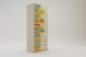 Шкаф 2-х створчатый с ящиками Клаксон (Бежевый/корпус Клен) в Тевризе - tevriz.katalogmebeli.com | фото