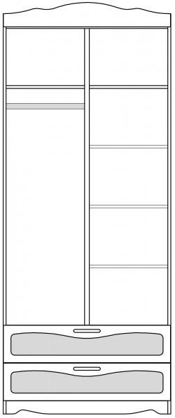 Шкаф 2-х створчатый с ящиками серии Иллюзия 71 Бордовый в Тевризе - tevriz.katalogmebeli.com | фото 4