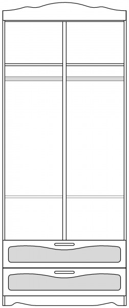 Шкаф 2-х створчатый с ящиками серии Иллюзия 71 Бордовый в Тевризе - tevriz.katalogmebeli.com | фото 5