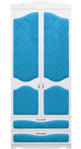 Шкаф 2-х створчатый с ящиками серии Иллюзия 84 Ярко-голубой в Тевризе - tevriz.katalogmebeli.com | фото 1
