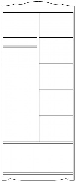 Шкаф 2-х створчатый серии Иллюзия 99 Серый в Тевризе - tevriz.katalogmebeli.com | фото 4